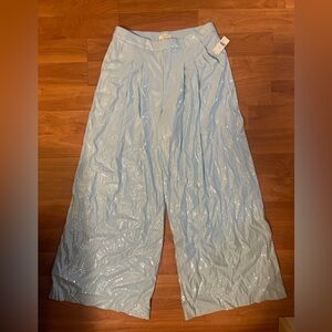 NWT The Avery Pleated Wide-Leg Trousers by Maeve:
Sequin Edition